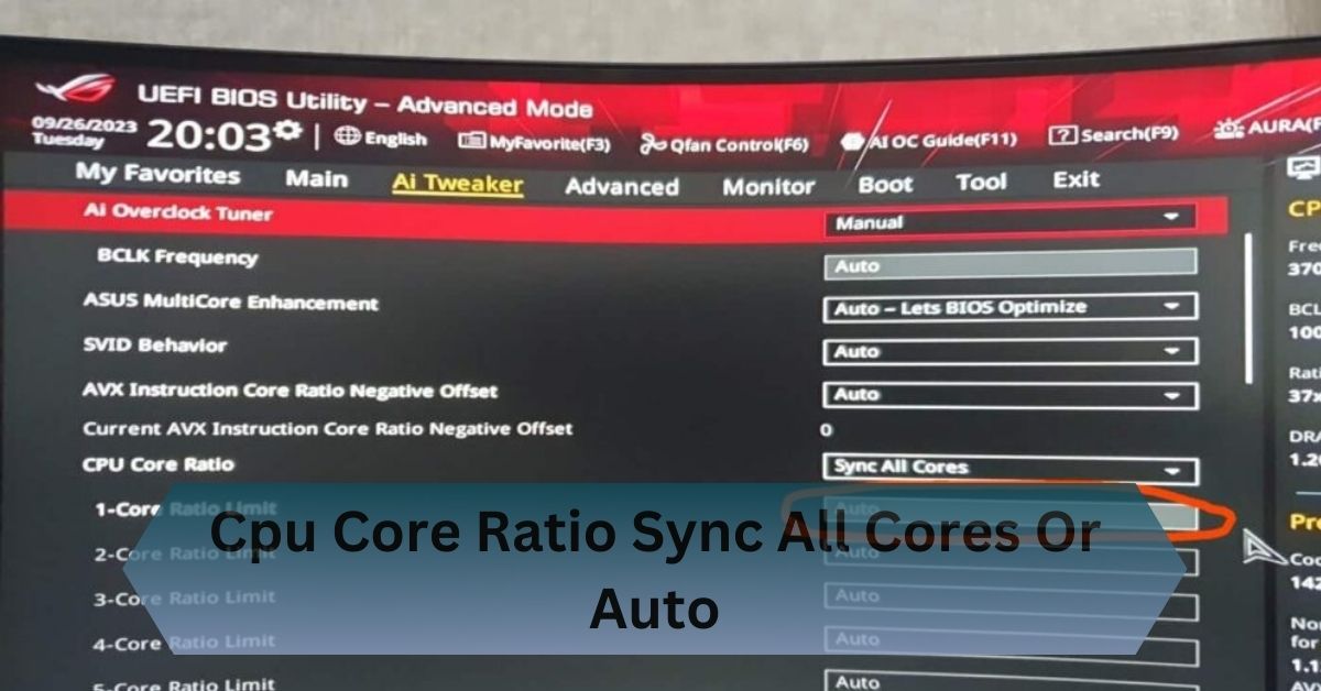 Cpu Core Ratio Sync All Cores Or Auto